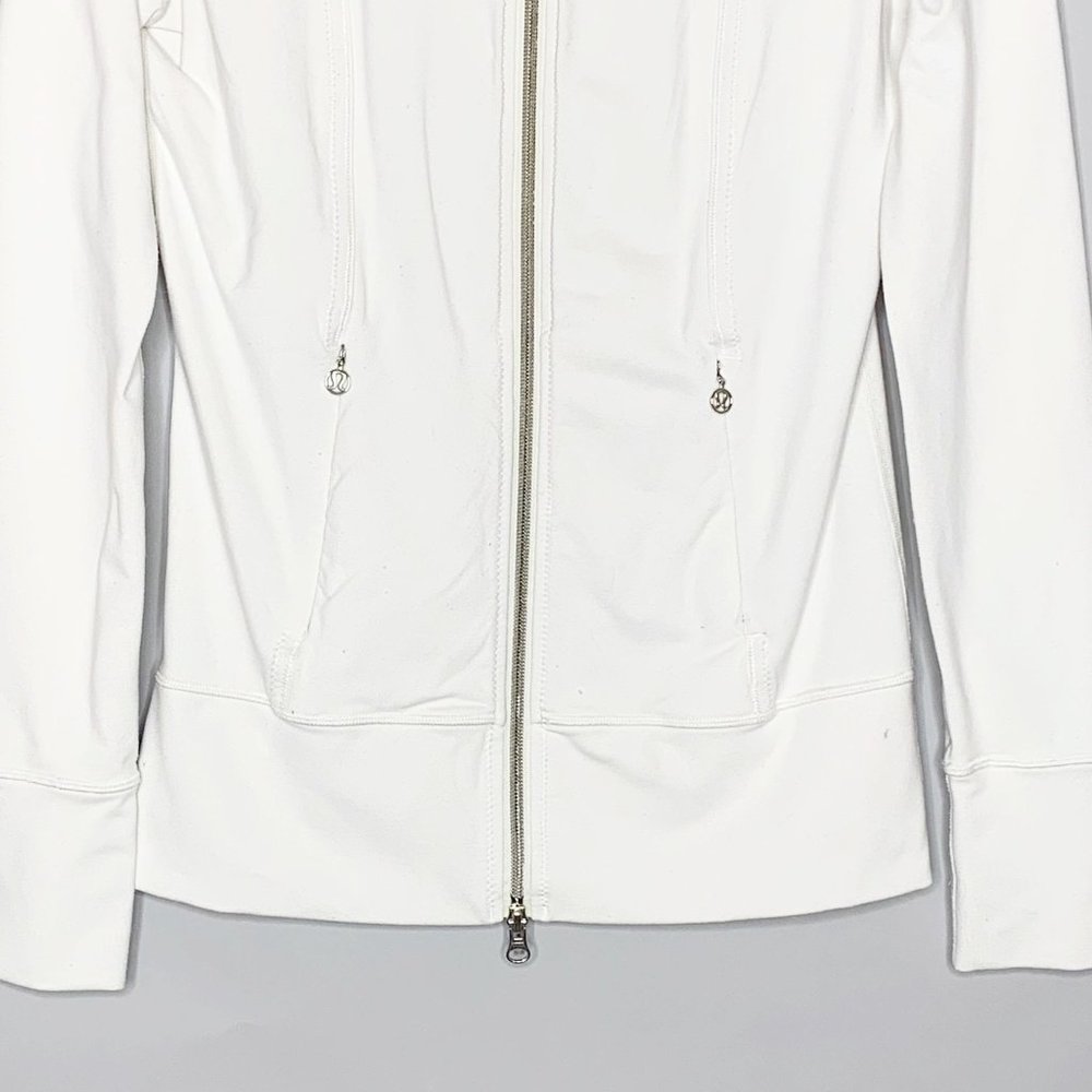 Lululemon Full Zip Long Sleeve Jacket Sz 4 Off White - Picture 5 of 11